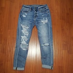 American Eagle Tomgirl Button Fly Light Wash Jeans